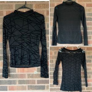 Buy 3 sheer black tops